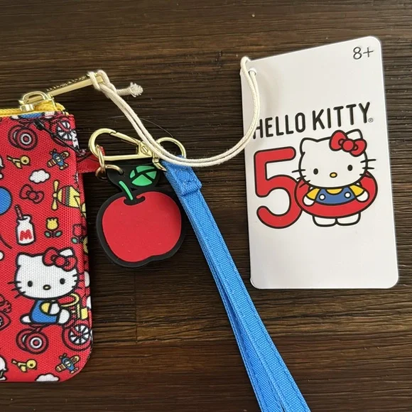 Loungefly Sanrio Hello Kitty 50th Anniversary Nylon Zipper Pouch Wristlet NWT - Picture 3 of 10